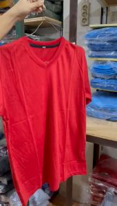 Ocelot Kaos oblong V neck lengan pendek polos untuk pria dan wanita dewasa bahan pe 24s soft
