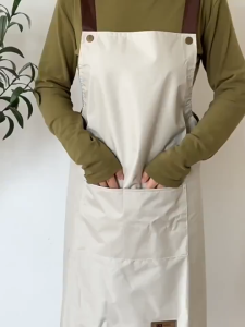 Coffee Kitchen Apron - Professional Water-drop Resistant with 2 Pockets for Women and Men Chefs CF005