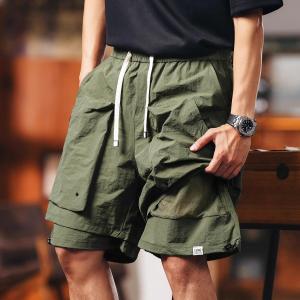 กางเกงขาสั้นทำงานผ้าไหมน้ำแข็งไซส์ใหญ่สำหรับผู้ชาย กางเกงขาสั้นลำลอง แห้งเร็ว 5 นิ้ว กางเกงขาสั้นกีฬาลำลอง ฤดูร้อน 2025