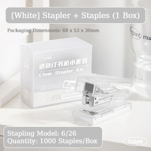 360 Stapler Rotation Transparent Stapler Compatible Effortless Long Paper Stapler 24/6 26/6 Staples
