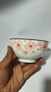 Combo 10 chén 5 chén sứ hoa dừa hồng 11.5cm  chén cơm trắng 11cm chén chấm cầu vòng 8cm