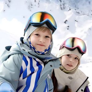 Childrens colorful coated double-layer anti-fog mountaineering ski goggles outdoor anti-sand snow childrens ski goggles.