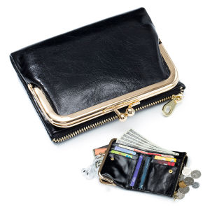 Smart King Short Wallet for Women Fashion Genuine Cow Leather Clip Coin Purse Simple Storage Clutch Wallet Europe Style 8266