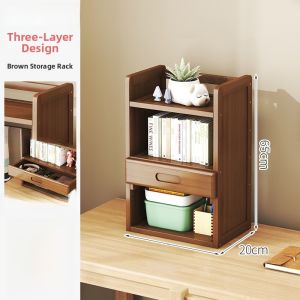 Indoor Desktop Bookshelf Simple Multi-layer Storage Rack Office Computer Desk Organizer Home Indoor Small Bookcase Display Shelf