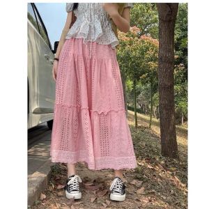 9822 GILARDIA EMBROIDERY TIERED SKIRT KATBOL KATUN BOLONG KATUN BORDIR ROK MEKAR LINGKARAN TRENDY FASHION IMPORT BANGKOK KEKINIAN VIRAL