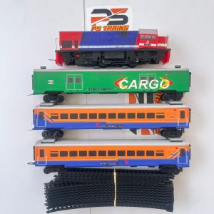 EXCLUSIVE MESIN MAINAN KERETA API CC201 Perumka Stainless steel ekonomi Kuning Cargo