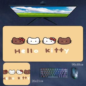 Sanrio | Girls Large Size 90x40cm Ins Style Decorative Table Mat Hello Kitty Printed High-quality Non-slip Rubber Mouse Pad Tablecloth