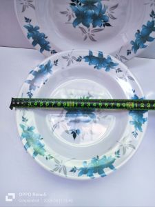 3pcs piring makan bulat melamine 9inc motif bunga tahan panas berkuwalitas serbaguna gratis 1 sendok