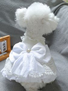 Princess Style Wedding Dress Dog Skirt for Yorkie Bichon Pomeranian Spring Summer Pet Clothes Teddy Cat Dog Apparel Accessories