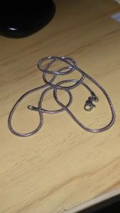 Kalung titanium anti karat silver model bulat kalung pria dan wanita