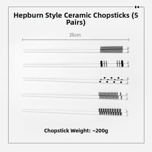 CAROTE | Home Use Anti-Moisture High-Temperature Resistant Ceramic Chopsticks Set for Individual Use