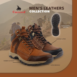Cheyenne Men Genuine Leather Casual Outdoor Hiking Shoes Boots Durability & Long-Lasting Quality 95046 (Coffee/Camel)