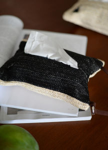Retro Handwoven Paper Towel Holder Storage Bag for Living Room Dining Table Car Decorative Tissue Box Cover Wild Grass Material