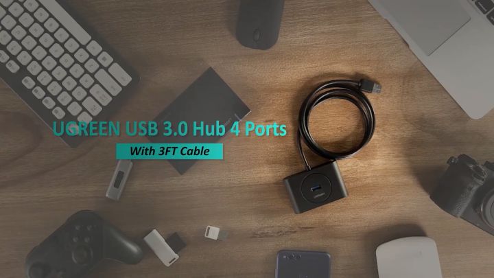Hub USB 3.0 4 cổng tốc độ 5Gbps dài 25-30cm UGREEN CR113 | Màu đen | Thêm 4 cổng USB 3.0 | Bảo hành 18 tháng 1 Đổi 1 |