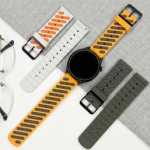 Dây Đeo Thể Thao Silicon 22mm Đa Năng Hai Màu Có Thể Điều Chỉnh Tương Thích Với Huawei GT6Pro GT5 GT5Pro GT6 Và Garmin Forerunner 955 965 970 Dùng Được Cho Cả Nam Và Nữ