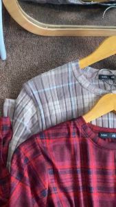 Kaos Kotak Kotak Lengan Panjang Basictee Square Premium // Rib Rajut Katun Wafer LD 98-100