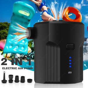 Portable Electric Air Pump for Inflatables with 5 Nozzles for Outdoor CampingAir Mattress BedsBoatsCushionCouchPool Floats