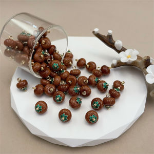 Natural Gold Sandstone Decorative Buttons for Cheongsam And Hanfu Press Studs Tang Suit Vest Shirt Embellishment Accessories