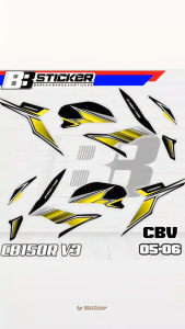 Sticker List Variasi Striping Motor Honda CB150r V3 - Desain Terbaru CBV 05 RACING C