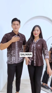 Atasan Wanita Blus Batik Bolero Lengan Panjang Sutena Burgundy | Batik Kembar Putra