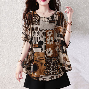 DAIXIANGFEIZI | New Loose Large Size Charming Age-reducing Summer Blouse