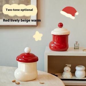 Bay gấu nhỏ dễ thương khởi động Thùng rác với nắp treo tường núm hút cao su Thùng rác Giáng sinh nhà máy tính để bàn Đặc biệt lưu trữ lớn xô