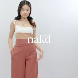 NAKD FASHION ARMANI SELF TIE TWO TONE BASIC CASUAL COTTON LINEN TERNO PANTS SET FOR WOMEN S011