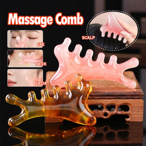 Massage Comb Gua Sha Head Massager Tool Facial Slimming & Body Meridian Scraper for Face Ear Eye Massage Resin Comb 按摩梳