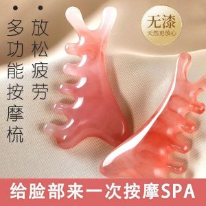 Four-In-One Detangling Brush Massage Comb Dolphin Design Resin Material Large Size for Head Therapy Facial Massage