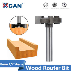 XCAN 1pc 3 Teeth T-Slot Router Bit 6mm 1/4 1/2 Shank Slab Flattening Router Bit Woodworking Milling Cutter for Pulling Slotting