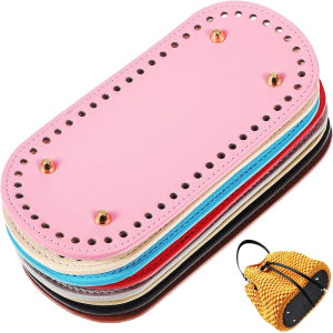 8 สี Handmade รูปไข่ยาวด้านล่าง webbing สําหรับถักกระเป๋าสี่เหลี่ยมผืนผ้ารอบด้านล่าง DIY กระเป๋าถักด้านล่างยาวสําหรับถักกระเป๋า