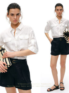 SHEITAOZI | Loose Fitting Slimming Collared Linen Shirt