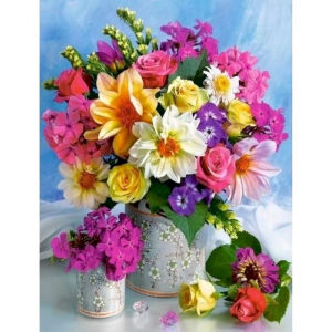Kayou | Flower Oil Picture By Number Kit Coloring Drawing Hand Painted on Canvas Painting By Number for Adults Home Decoration