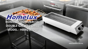 HOMELUX COMMERCIAL DOUBLE GAS BBQ GRILL HBBQ-D2053 LOW PRESSURE GAS DAPUR SATAY