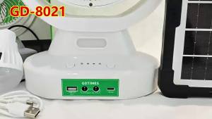 ⚡ส่งด่วน⚡GDTIMES พัดลมโซล่าเซลล์ พัดลม 6นิ้ว แถมแผงชาร์จโซล่าเซลล์ มีไฟLED สว่างสูง2ดวงในตัว ใช้เป็นไฟสว่างกลางคืนได้ พัดลมแคมป์ปิ้ง พัดลมตั้งโต๊ะ พัดลมพกพา พัดลมปรับระดับ พัดลมไฟฟ้า โซล่าเซลล์ พัดลมอัจฉริยะ พัดลมโซล่าเซล พัดลมแสงโซล่า solar fan