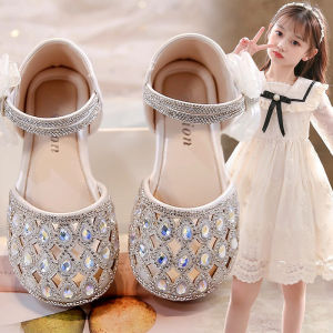 Princess Style Crystals Leather Sandals