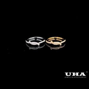 N1191 Nhẫn nữ đính đá cz cao cấp sáng lấp lánh UHA