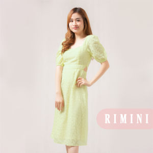 RIMINI - Dress Wanita Gaun Pesta Puff Squareneck A-Line Midaxi XS-XL - Lilia Dress 21017
