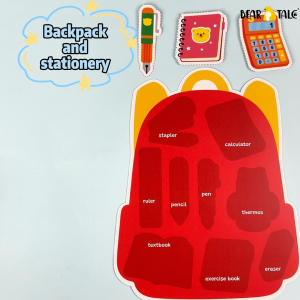 BEAR TALE Kids Busy School Bag Role-playing Toy Kindergarten Career Experience Toy with 5 Different Themes for 3-6 Years Old