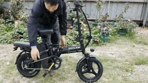 HAODU 500W จักรยานไฟฟ้าแบตเตอรี่ลิเธียมพับได้ กำลังไฟ 48V10ah แบตลิเที่ยม แบตเตอรี่ลิเธียมพับ Electric bike รถไฟฟ้า ผู้ใหญ่ โช้คอัพถุงลมนิรภัยด้าน7 โช้คอัพ