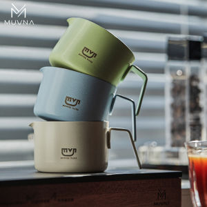 MUVNA Stainless Steel Coffee Measuring Cup Italian Espresso Concentrated 100ml with Scale Coffee Extraction Cup Home Outdoor