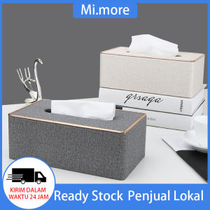 Mi.more Tissue Box PU Leather / Tempat Tissue / Kotak Tisu Mewah List Gold