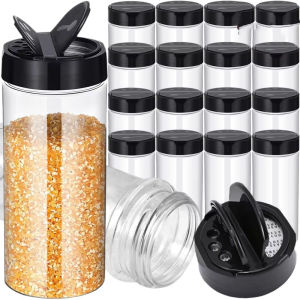 Clear Spices Bottle / Salt Pepper Shakers Plastic Barbecue Seasoning Jars Condiment Box / Home Kitchen Powder Storage Can / BBQ Kitchen Condiment Container