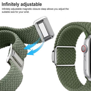 Braided Loop Strap for Apple Watch Ultra 3 2 Band 11 49mm 46mm 45mm 41mm 44mm 40mm 42mm 38mm Magnetic Buckle Nylon Solo Bracelet for iWatch Series 11 10 9 8 7 6 5 4 SE3