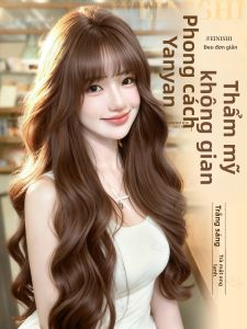 Wavy Long Curly Wig Air Bangs Natural Puffy Full Head