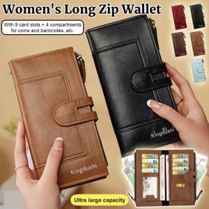 Womens Long Zip Wallet Multi-Slot Zipper Coin Purse Lady Card Holder Large Capacity Clutch Money Bag Phone Bags