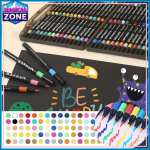 Acrylic White Marker Brush Pens Black Paint Art Markers for Rock Painting Stone Ceramic Glass Wood Tire Fabric Metal