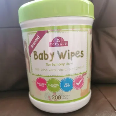 Topvalu No Alcohol & Paraben Free Unscented/Scented Baby Wipes 200s/Refill 150s/80s Lid Cover