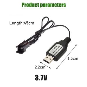 Alat Cas Kabel USB Charger Baterai Litium 3.7Volt Untuk Mobil Remot RC Remote Control Socket Hitam 2Pin Panjang Kabel 45Cm - Casan Baterai RC