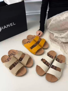 YOTO Hook&Loop Sandals For Women Casual Double Velcro Strap Soft Sole Non-Slip Comfy Slippers